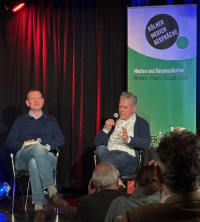 Leif Kramp und Stephan Weichert bei den Kölner Mediengesprächen.